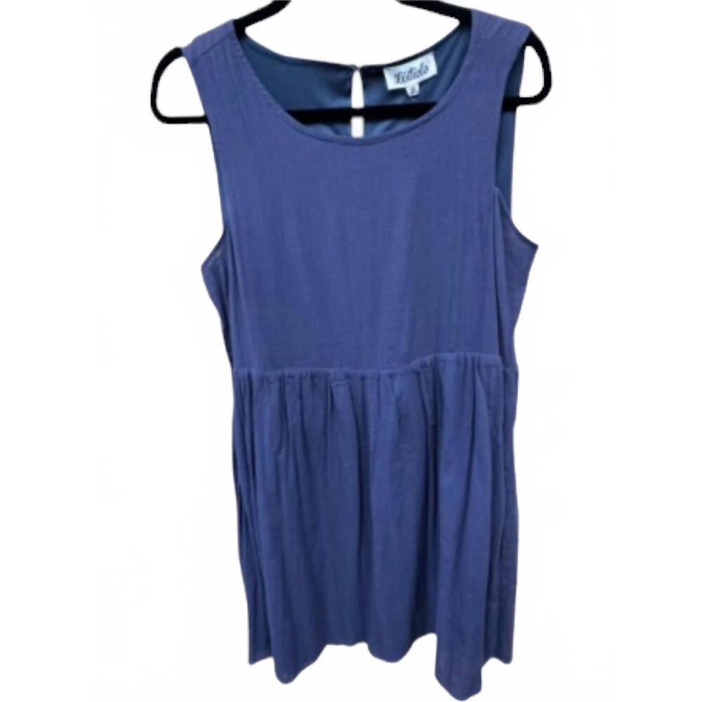 NEW LISTICLE women's linen dress in navy